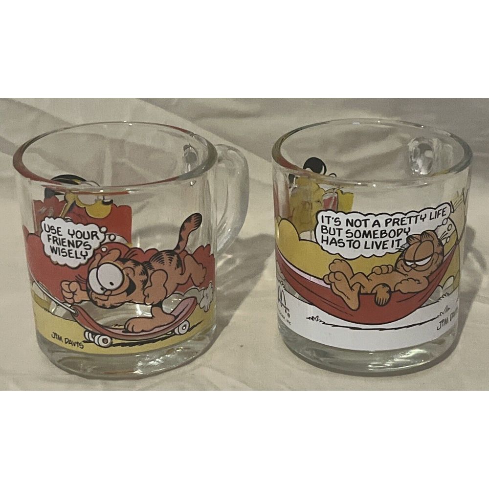 Vintage 1978 McDonald's Garfield  2 Piece Coffee Mug‎ Very Good Condition